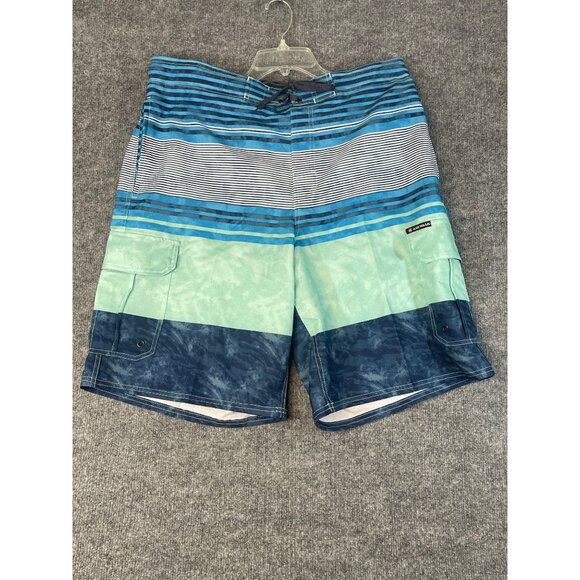 Airwalk Men's Size XLARGE swim trunks with Mesh inside Blue-mint green- grey NWT - Picture 2 of 16